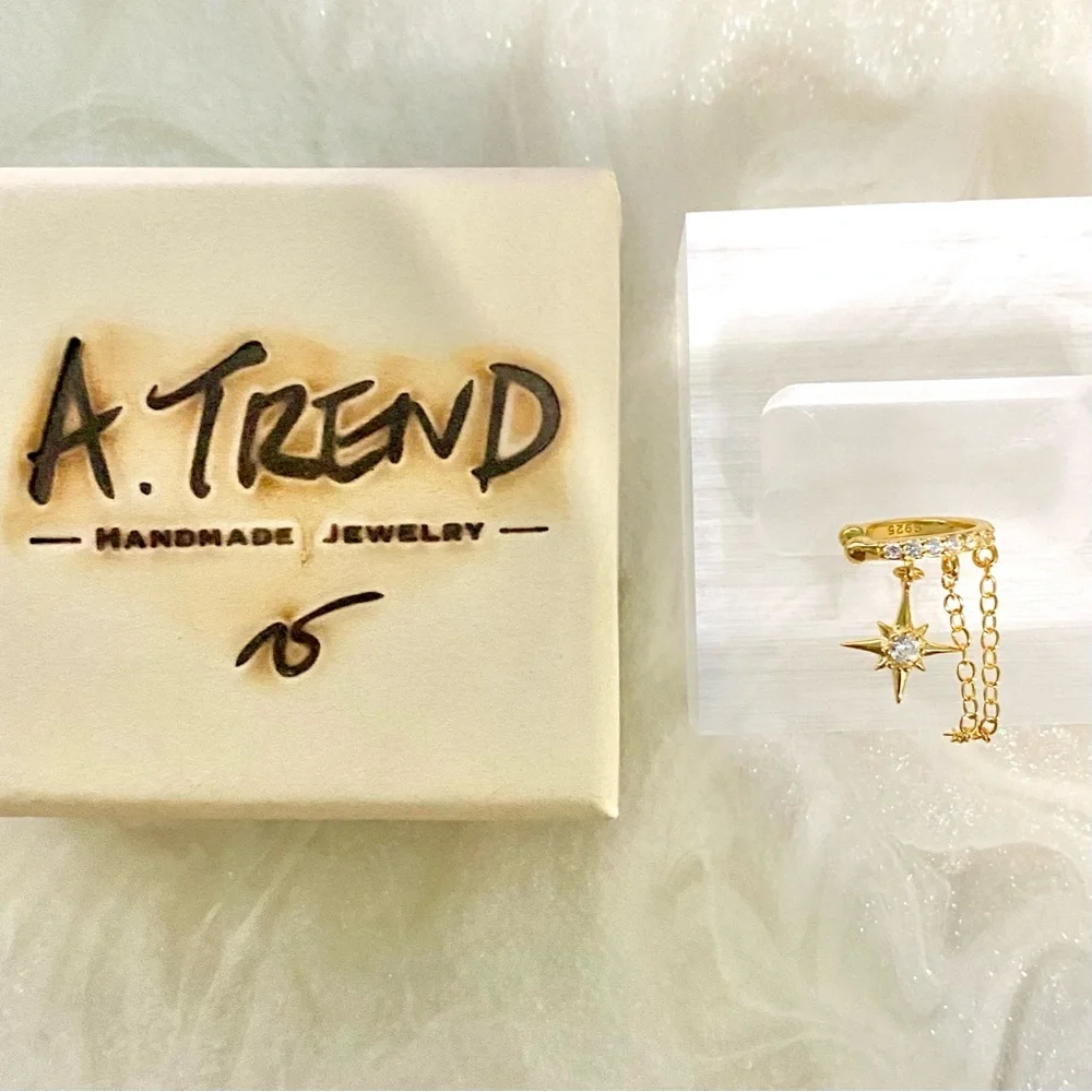 Gold Star Chain Earring